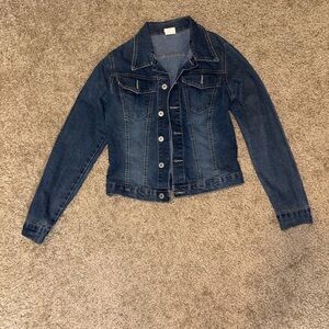Y2K Women's Dark Blue Sparkle Denim Jacket